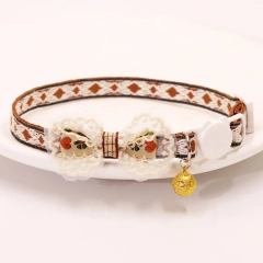 Pet Collar Adjustable Colorful Lace Flower Cat Collar Puppy Accessory Necklace Pet Collar Kitten Cute Dog Bell Cat Product
