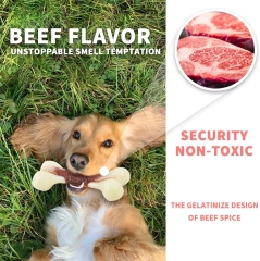 AFP Durable Nylon Rubber Mix Beef Bacon Flavor Infused Dog Chew Bone Toy Chicken Thigh Rib Pet Chew Bone Toys for Strong Chewer
