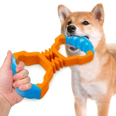 AFP Interactive Outdoor Fetch Training Dog Tug Chew Toy Tug of War Game Pet Chew Toy With 2 Handles Durable Tough Rubber Dog Toy