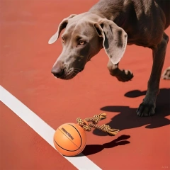 AFP Interactive Motion Activated Dog Spinning Basketball Automatic Rolling Pet Chasing Tugging Ball Toy For Mental Stimulation