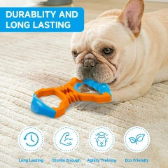 AFP Interactive Outdoor Fetch Training Dog Tug Chew Toy Tug of War Game Pet Chew Toy With 2 Handles Durable Tough Rubber Dog Toy
