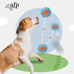 AFP Wholesale Durable High Bounce Dog Rubber TPR Chew Ball Toy Pet Interactive Squeaky Hollow Fetch Ball for Dog Teeth Cleaning