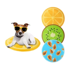 AFP Hot Sale Portable Foldable Pet Cooling Mat Papaya/Kiwi/Orange Dog Cat Cooling Mat Pressure-Activated Gel Cooling Pad Blanket