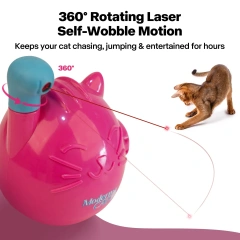 AFP Interactive Smart Cat Laser Toy Automatic 360 Degree Rotating Cat Laser Teasing Toy Indoor Self-play Cat Wobble Chase Toy