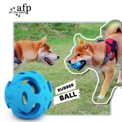 AFP Wholesale Durable High Bounce Dog Rubber TPR Chew Ball Toy Pet Interactive Squeaky Hollow Fetch Ball for Dog Teeth Cleaning