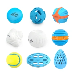 AFP Wholesale Durable High Bounce Dog Rubber TPR Chew Ball Toy Pet Interactive Squeaky Hollow Fetch Ball for Dog Teeth Cleaning