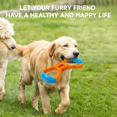 AFP Interactive Outdoor Fetch Training Dog Tug Chew Toy Tug of War Game Pet Chew Toy With 2 Handles Durable Tough Rubber Dog Toy