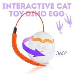 White 360-Degree Rotation Automatic Shut-Off Spinner Cat Toy Sturdy ABS Plastic Interactive Movement Toy for Indoor Cats Kittens
