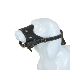 Kangdarpet Durable Anti Bite Soft Breathable Adjustable First-layer Genuine Leather Pet Dog Mouth Muzzle for Small & Large Dogs