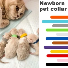 12Pcs/Set Puppy Collars Adjustable Nylon Newborn Pet Color Collar Small Pet Dog Collars Kitten Necklace Marker Rope Pet Supplies