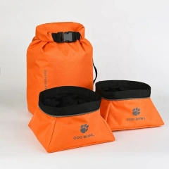 Dog Food Travel Bag Collapsible Dog Food Foldable Bowl Set Pet Food Travel Fabric Container Storage for Camping Hiking