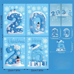 Waterproof Santa Claus Christmas Window Stickers Glass Decal PVC Xmas Glass Decal Static Cling Static Stickers Window Decor