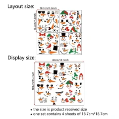 Christmas creative cute carrot snowman emoticon stickers decoration, suitable for motorcycle body and rearview mirror decoration
