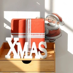 Cartoon Christmas Santa Claus Wall Sticker Bathroom Decoration Mural For Christmas Room Decor Self-adhesive New Year Decals