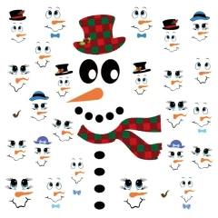 Christmas creative cute carrot snowman emoticon stickers decoration, suitable for motorcycle body and rearview mirror decoration