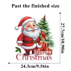 Santa Claus Christmas Toilet Lid Decal Bathroom Decor Sticker Easy Stick-On Reusable & Removable Wall Art for Christmas Gift