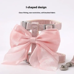 Cute Bowknot Cat Harness And Leash Adjustable Pet Harness With Traction Rope Kitten Puppy Rabbit Ferret