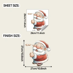 Cartoon Christmas Santa Claus Wall Sticker Bathroom Decoration Mural For Christmas Room Decor Self-adhesive New Year Decals