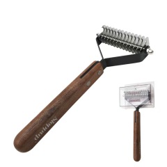 Single Double Sided Black Walnut Cat Comb