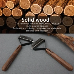 Factory Wholesale Custom Logo Single Double Sided Black Walnut Cat Fur Kont Rake Comb Pet Dog Dematting Grooming Comb
