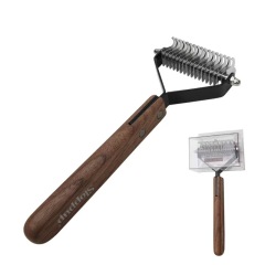 Single Double Sided Black Walnut Cat Comb