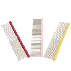 Color Aluminum Pet Comb Stainless Steel Pins Professional Dog Grooming Comb Puppy Cleaning Hair Trimmer Brush Pet Accessories
