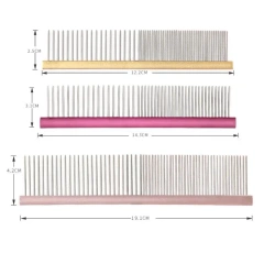 Color Aluminum Pet Comb Stainless Steel Pins Professional Dog Grooming Comb Puppy Cleaning Hair Trimmer Brush Pet Accessories