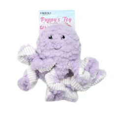 Large Dog Toy Bite-Resistant Sound Plush Toys Octopus Cartoon Pet Puppy Chew Squeaky Toy For Small & Medium Dog Supplies