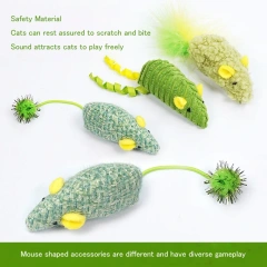 Pet Cat Toys Catnip False Mouse Feather Rainbow Mouse Toy Funny Playing Toys For Kittens