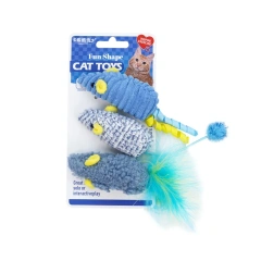 Pet Cat Toys Catnip False Mouse Feather Rainbow Mouse Toy Funny Playing Toys For Kittens