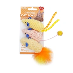 Pet Cat Toys Catnip False Mouse Feather Rainbow Mouse Toy Funny Playing Toys For Kittens