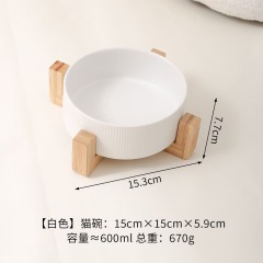 Manufacturer Ceramic Dog Cat Bowls with Diagonal Grain