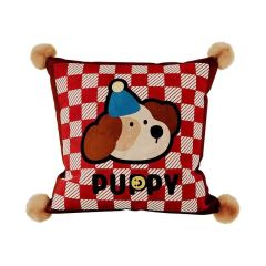 Cartoon Puppy Printed Lumbar Support Cushion for Reading & Bed Rest Home Decor Sofa Pillow