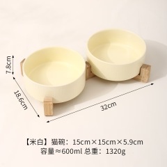 Manufacturer Ceramic Dog Cat Bowls with Diagonal Grain
