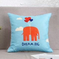 Cartoon Linen Four Season Pillow, Car Lumbar Support,Cotton Linen Square Waist Pad