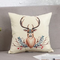 Cartoon Linen Four Season Pillow, Car Lumbar Support,Cotton Linen Square Waist Pad