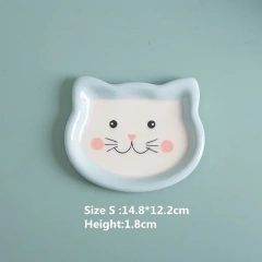 Cartoon Ceramic Pet Bowl for Cats And Dogs Cute Shape No Spill Food And Water Feeder Small Puppy Bowl Feeding Supplies