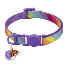 Pet Collar With Bell Cartoon Rainbow Colorful Dog Puppy Cat Accessories Kitten Collar Adjustable Bell Ring Necklace Pet