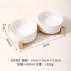 Manufacturer Ceramic Dog Cat Bowls with Diagonal Grain