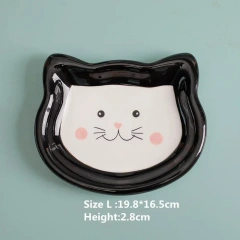Cartoon Ceramic Pet Bowl for Cats And Dogs Cute Shape No Spill Food And Water Feeder Small Puppy Bowl Feeding Supplies
