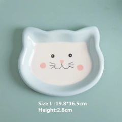 Cartoon Ceramic Pet Bowl for Cats And Dogs Cute Shape No Spill Food And Water Feeder Small Puppy Bowl Feeding Supplies