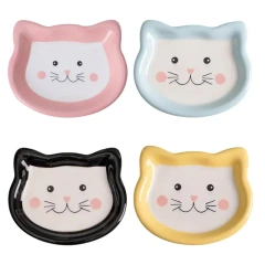 Cartoon Ceramic Pet Bowl for Cats And Dogs Cute Shape No Spill Food And Water Feeder Small Puppy Bowl Feeding Supplies
