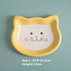 Cartoon Ceramic Pet Bowl for Cats And Dogs Cute Shape No Spill Food And Water Feeder Small Puppy Bowl Feeding Supplies