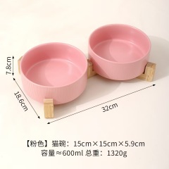 Manufacturer Ceramic Dog Cat Bowls with Diagonal Grain