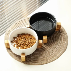 Manufacturer Wholesale Ceramic Dog Cat Bowls with Diagonal Grain
