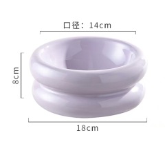 Cute Pastel Ceramic Pet Bowl for Cats and Small Dogs – 350ml