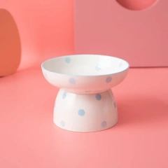 Cute Pet Bowl Cartoon Pet Feeder High-foot Single Mouth Skidproof Ceramic Dog Cat Food Bowls Pets Drinking Feeding Container