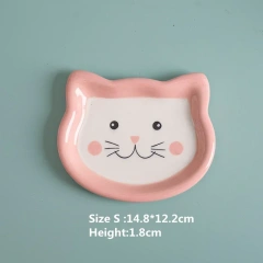 Cartoon Ceramic Pet Bowl for Cats And Dogs Cute Shape No Spill Food And Water Feeder Small Puppy Bowl Feeding Supplies