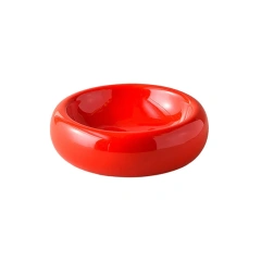 Cute Pastel Ceramic Pet Bowl for Cats and Small Dogs – 350ml Round Elevated Dish, Non-Slip, Easy to Clean, for Food and Water