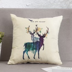 Cartoon Linen Four Season Pillow, Car Lumbar Support,Cotton Linen Square Waist Pad